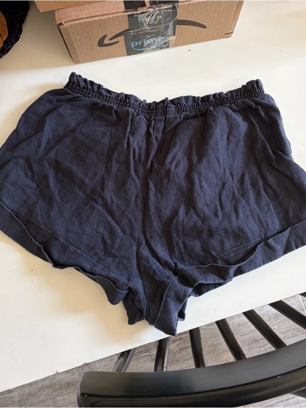 Reformation Mila Linen Shorts - Size M Black